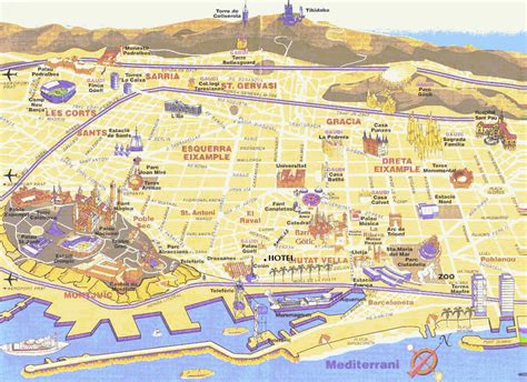 barcelona town centre|map of central barcelona.